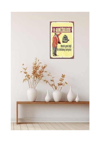 O Gemi Bir Gün Gelecek Retro Ahşap Mdf Tablo DRTR0097 modelleri