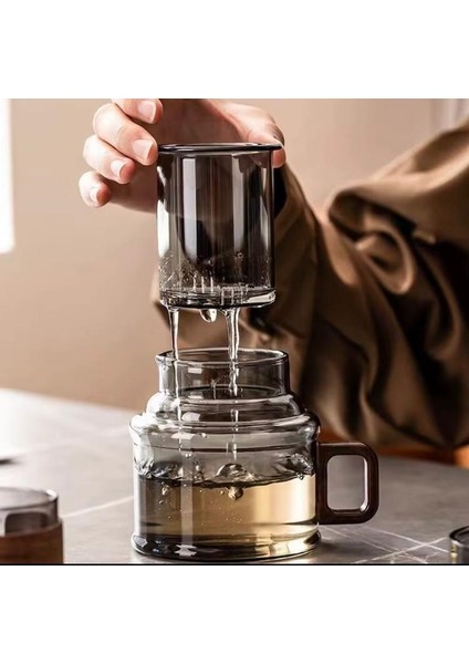 Borosilikat Cam Akasya Saplı Cam Süzgeçli Bitki Çayı Demliği 400 ml fiyatları