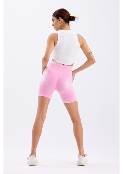 Spor Şort Batik Desenli Dikişsiz Esnek ve Toparlayıcı Push Up Kısa Şort indirimleri