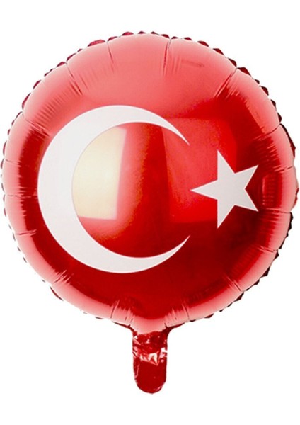 Türk Bayrağı Folyo Balon 18 Inç Helyum Veya Hava ile Şişirilir