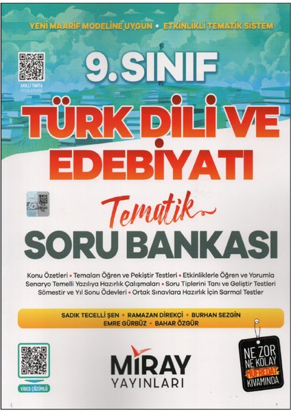 Miray 9. Sınıf Türk Dili ve Edebiyatı Tematik Soru Bankası