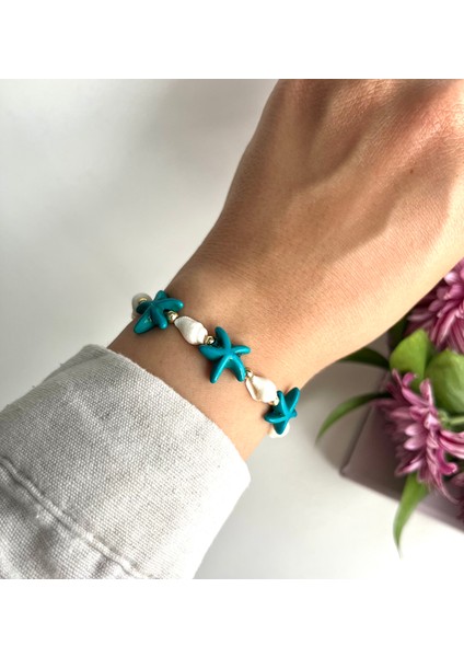 Deniz Yıldızlı Deniz Kabuklu Makrome Bileklik modelleri