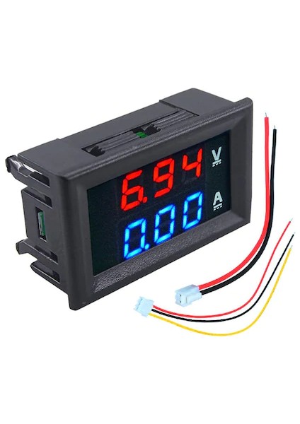 0.56" 100V 10A Çift LED Ekranlı Voltampermetre