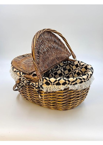 Hasır Piknik Sepeti – Iki Kapaklı, Büyük Boy, Doğal Hasır El Örgüsü Piknik Sepeti, Şık ve Dayanıklı Sofra Sepeti, Dış Mekân, Kamp ve Bahçe Kullanımı Için Ideal (Koyu Kahve) fiyatları