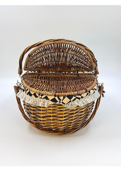 Hasır Piknik Sepeti – Iki Kapaklı, Büyük Boy, Doğal Hasır El Örgüsü Piknik Sepeti, Şık ve Dayanıklı Sofra Sepeti, Dış Mekân, Kamp ve Bahçe Kullanımı Için Ideal (Koyu Kahve) modelleri