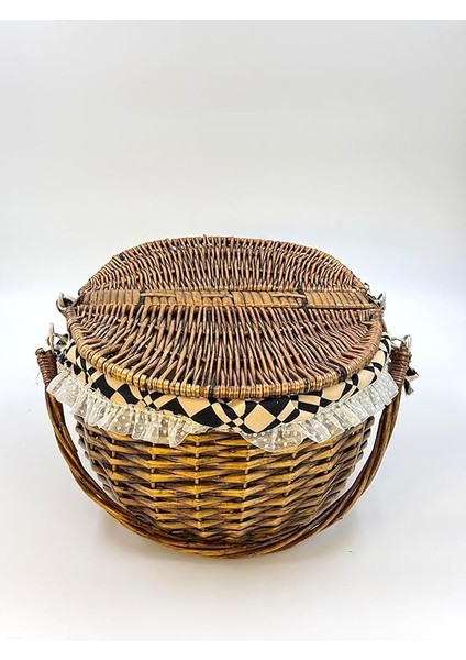 Hasır Piknik Sepeti – Iki Kapaklı, Büyük Boy, Doğal Hasır El Örgüsü Piknik Sepeti, Şık ve Dayanıklı Sofra Sepeti, Dış Mekân, Kamp ve Bahçe Kullanımı Için Ideal (Koyu Kahve) indirimleri