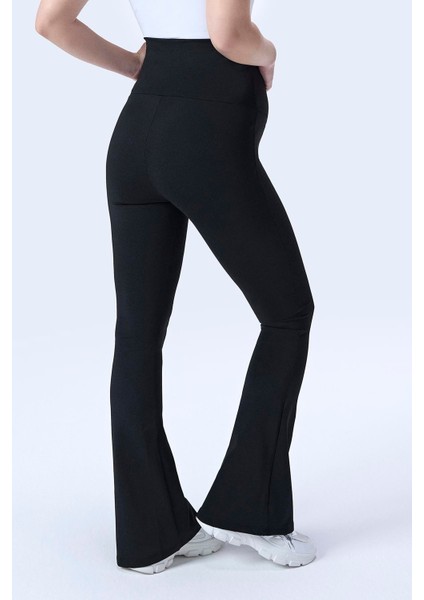 Imaj 716 Siyah Renk Toparlayıcı ve Extra Esnek Etkili Yüksek Bel Ispanyol Paça Hamile Tayt modelleri