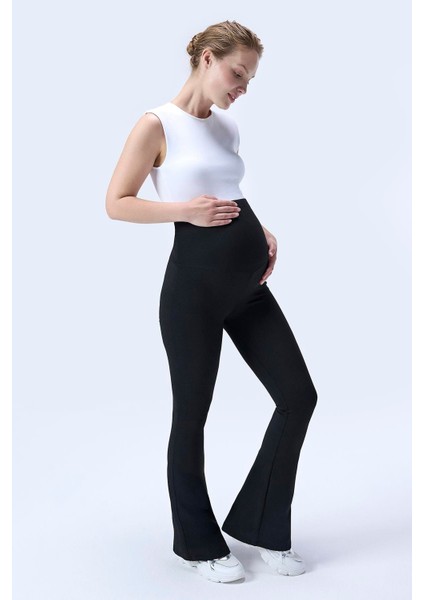 Imaj 716 Siyah Renk Toparlayıcı ve Extra Esnek Etkili Yüksek Bel Ispanyol Paça Hamile Tayt fırsatları