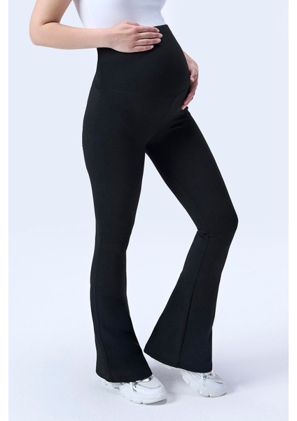 Imaj 716 Siyah Renk Toparlayıcı ve Extra Esnek Etkili Yüksek Bel Ispanyol Paça Hamile Tayt indirimleri