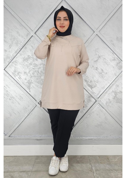 Kadın Taş Detaylı Tesettür Tunik modelleri