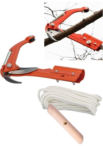 Yüksek Agaç Tepe Dal Ağaç Kesme Budama Makası Manivela Sistemli Tepe Dal Kesme Makası Ipli