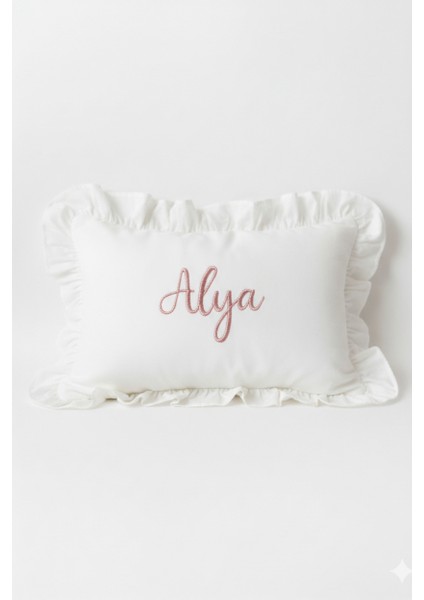 Dantelli Isme Özel 6 Parça Yenidoğan Set %100 Pamuk Tulum Battaniye Şapka Puset Örtü Yastık Eldiven