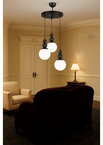 Spor Siyah Avize 3lü