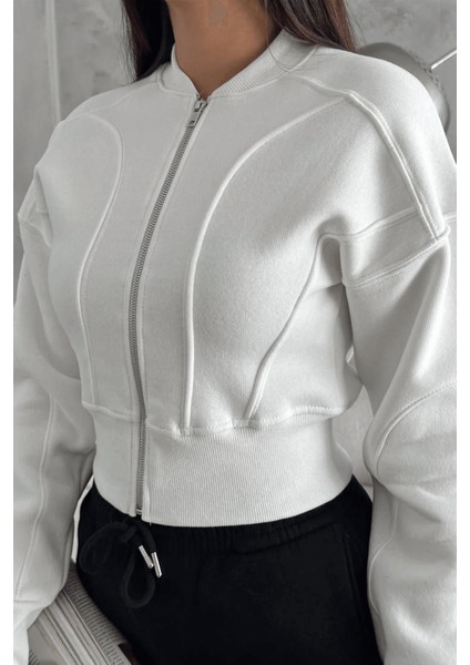 Kadın Fermuarlı Fit Cropped Sweatshirt – Sportif & Şehirli Stil modelleri