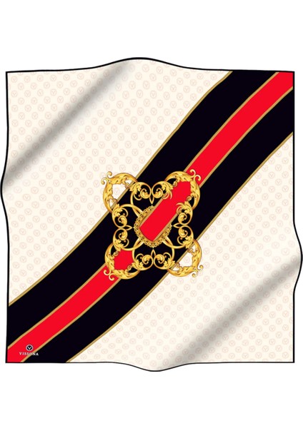 Kadın Twill Ipek Eşarp Krem / Kırmızı 11275 fiyatları