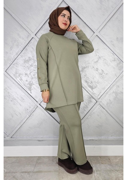Kadın Kol Düğme Detaylı Tesettür Takım fiyatları
