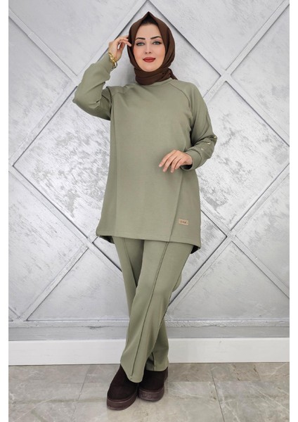 Kadın Kol Düğme Detaylı Tesettür Takım modelleri