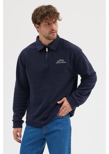 Erkek Tüylenme Yapmayan Soğuk Geçirmez Sweatshirt Lacivert fiyatları