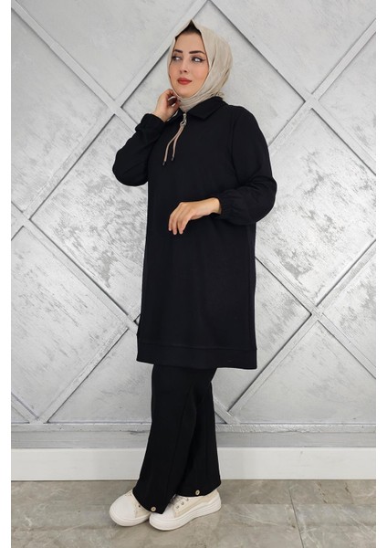 Kadın Düğme Detaylı Tesettür Takım