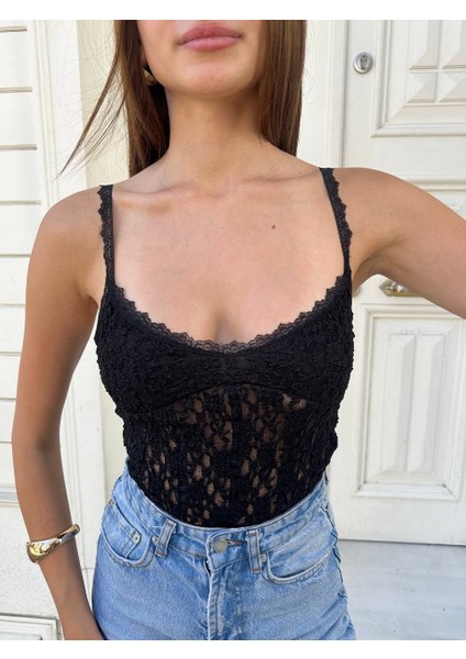 Kadın V Yaka Ince Askılı Dantelli Body Badi Bodysuit Çıtçıtlı Atlet Zıbın modelleri