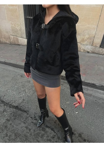 Kapşonlu Kemer Düğmeli Kaşe Ceket fiyatları