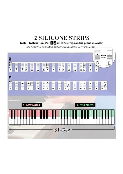 Çıkarılabilir Piyano Klavyesi Not Etiketleri, 61 Tuş Için, Tekrar Kullanılabilir, Çıkartmaya Gerek Yok, Not Etiketi, Yeni Başlayanlar ve Çocuklar Için, Kutu ile Birlikte Gelir (Siyah) fiyatları