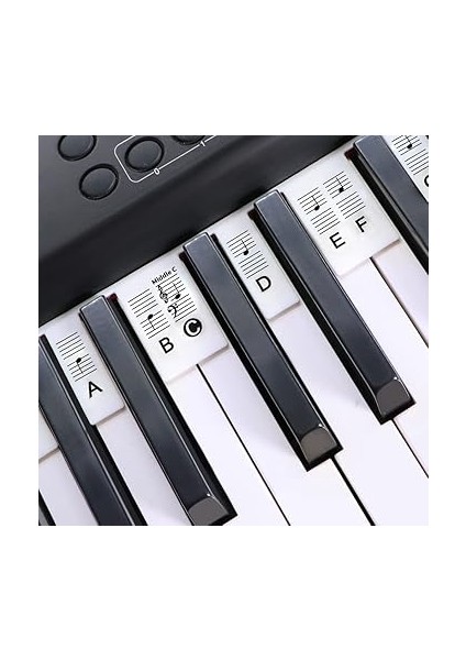 Çıkarılabilir Piyano Klavyesi Not Etiketleri, 61 Tuş Için, Tekrar Kullanılabilir, Çıkartmaya Gerek Yok, Not Etiketi, Yeni Başlayanlar ve Çocuklar Için, Kutu ile Birlikte Gelir (Siyah) modelleri