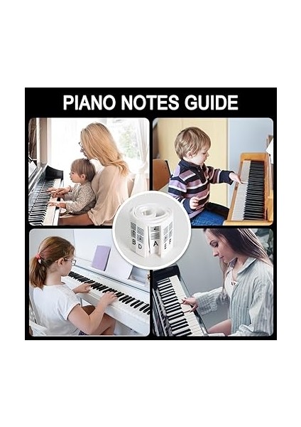 Çıkarılabilir Piyano Klavyesi Not Etiketleri, 61 Tuş Için, Tekrar Kullanılabilir, Çıkartmaya Gerek Yok, Not Etiketi, Yeni Başlayanlar ve Çocuklar Için, Kutu ile Birlikte Gelir (Siyah) fırsatları