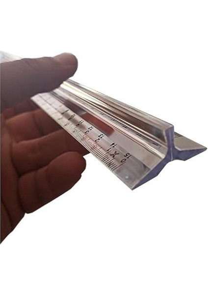 30 cm Plastik Şeffaf 1 Adet Tribli Desimetre Okul Sınıf Öğrenci Tutumu Kolay Cetvel 30 cm