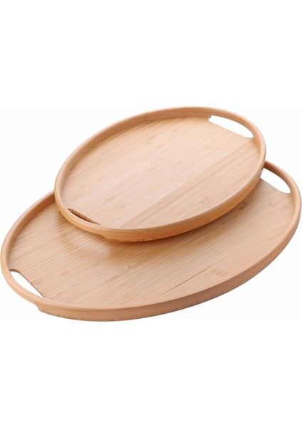 2'li Bambu Tepsi Seti, Tasarım Özel Üretim Oval 2'li Bambu Tepsi Seti (36 * 26 * 1cm-45 * 31.5 * 1cm)
