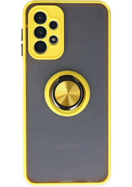 Samsung Galaxy A23 4g Kılıf Montreal Yüzüklü Silikon Kapak - SARI-(5796) - N486J100-M06486