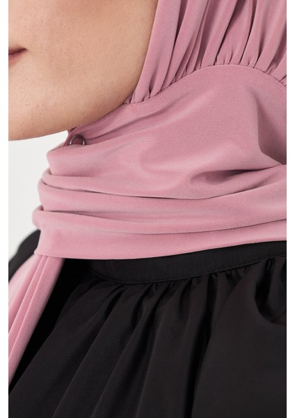 Pudra Pratik Hazır Geçmeli Tesettür Bone Sandy Boyunluklu Çıtçıtlı 2505_06 modelleri