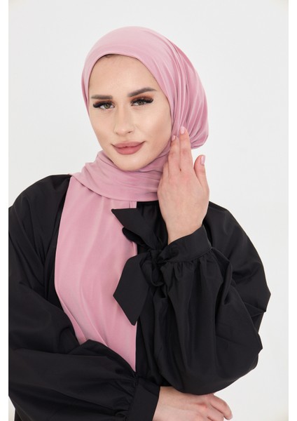 Pudra Pratik Hazır Geçmeli Tesettür Bone Sandy Boyunluklu Çıtçıtlı 2505_06