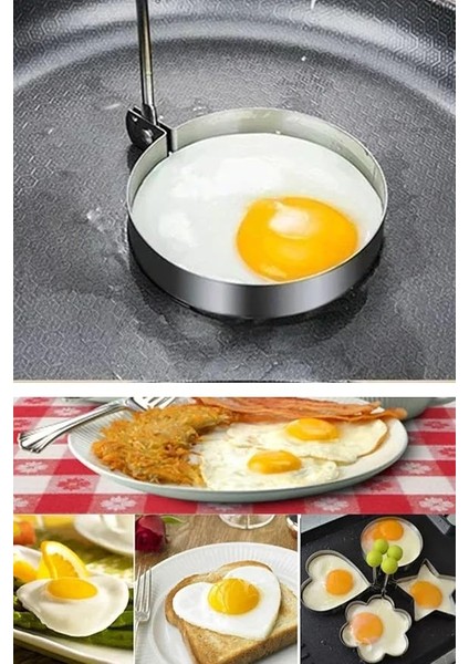 Daire Şeklinde Metal Omlet Yumurta ve Krep Kalıbı, Dayanıklı Mutfak Aksesuarı