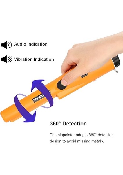 Taşınabilir Metal Arama Cihazı, IP66 Su Geçirmez Metal Dedektörü, Pinpointer, 360° Tarama, Ses ve Titreşim Göstergesi, Yüksek Hassasiyet, Altın Madeni Para Avı, Kalıntılar, Takı Için fırsatları