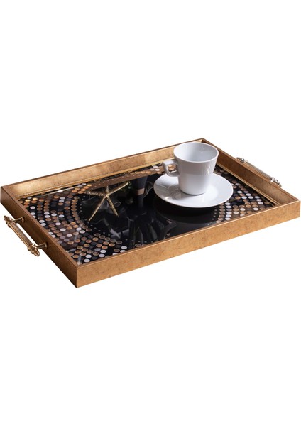 Dekoratif Kulplu Tepsi ST-6022