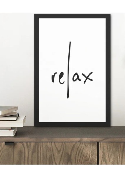 Relax Yazılı Çerçeve Görünümlü Tasarım Mdf Tablo