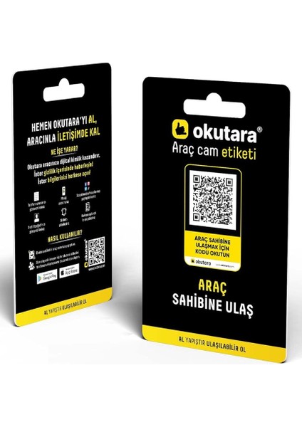 Araç, Otomobil, Araba Cam Etiketi Numaratör (Qr Kimlik)