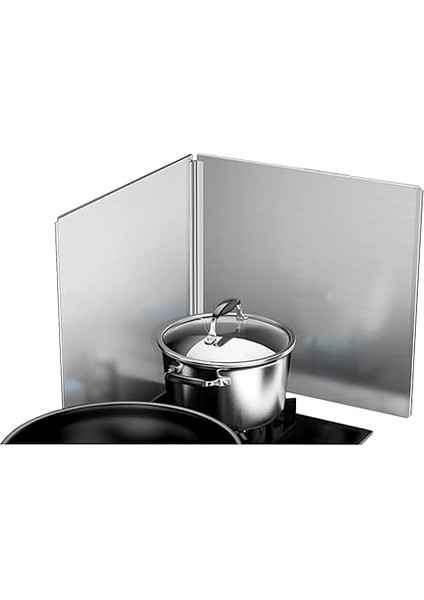 Yağ Sıçratmaz Ocak Arkası Koruyucu Katlanabilir Paslanmaz Metal Sac Kızartma Yağı Sıçratmaz L Köşeli Ocak Koruma 60 * 30 cm modelleri