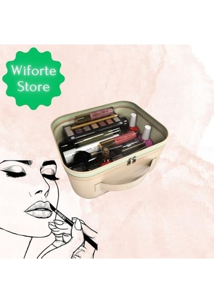 Wiforte Şeffaf Makyaj Çantası - Makyaj Malzemesi Düzenleyici, Sütyen ve Iç Çamaşır Organizeri, Kozmetik Malzemesi Saklama Çantası (Pudra) fiyatları