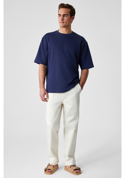 Dazmann Erkek Oversize Fit Bisiklet Yaka Kısa Kollu %100 Organik Pamuk Lacivert T-Shirt fiyatları