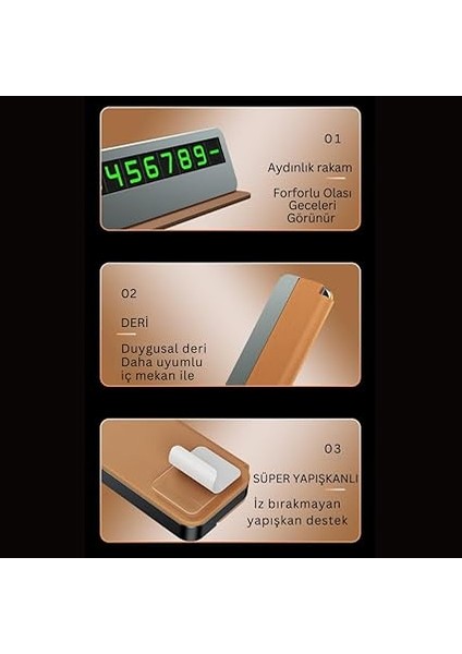 Premıum Deri Alaşım Gizlenebilir Araç Park Telefon Numaratörü Geçici Park Telefon Numaratörü fiyatları