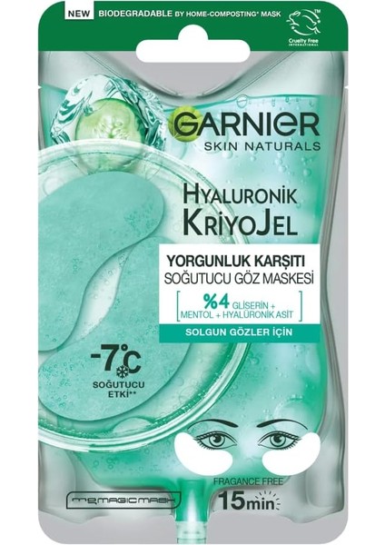 Hyaluronik Kriyojel Yorgunluk Karşıtı Soğutucu Göz Maskesi