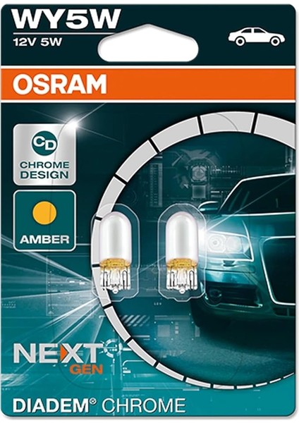 T10 WY5W 12V 5W Dipsiz Krom Diadem