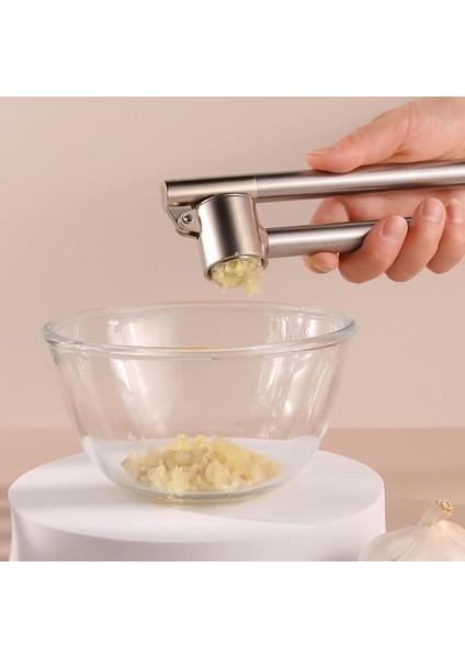 Sarımsak Ezici, Paslanmaz Çelik, Gümüş, 18 x 5 x 3 cm