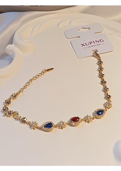 Kırmızı - Lacivert Zirkon Taşlı Vip Xuping Jewelry Bileklik fiyatları
