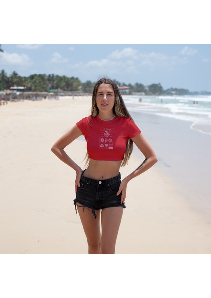Arc Reactor Crop Tişört - Kırmızı fiyatları