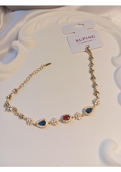Kırmızı - Lacivert Zirkon Taşlı Vip Xuping Jewelry Bileklik fırsatları