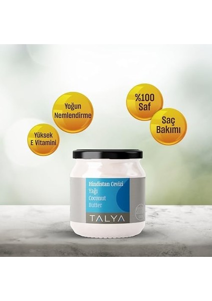 Katı Hindistan Cevizi Yağı, Soğuk SIKIM,%100 Saf ve Doğal, 150 ml