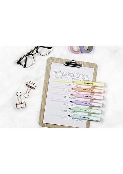 Swing Cool Pastel - Fosforlu Kalem - Pembe modelleri